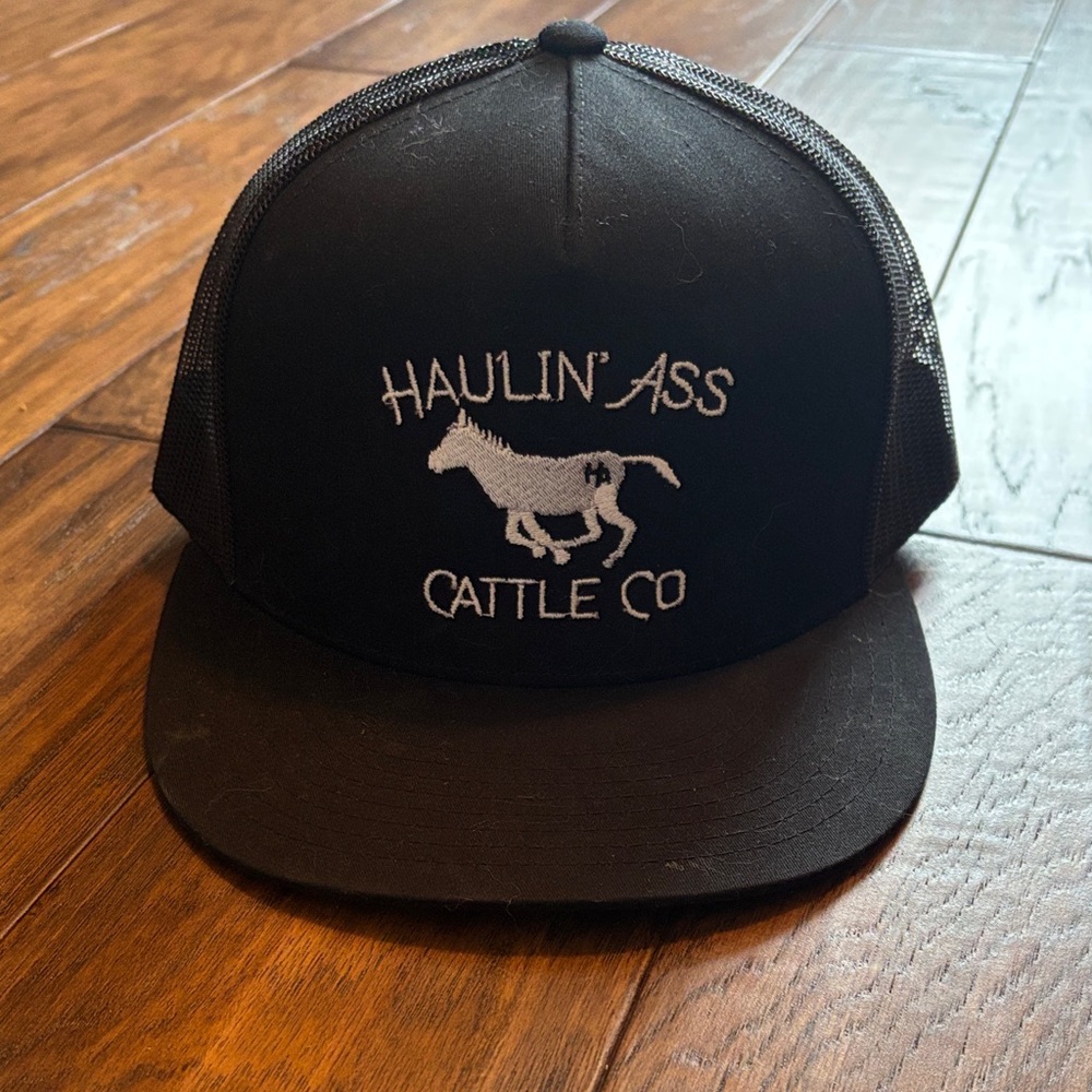 Black Trucker Hat with Embroidered Design